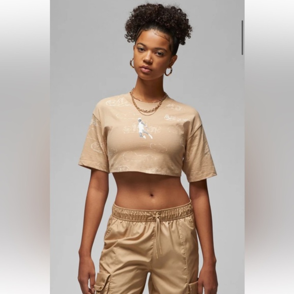 Jordan Artist Series by Parker Duncan Women's Cropped T-Shirt NWOT Rare